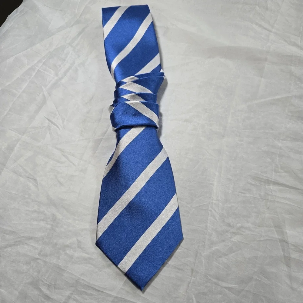 Donald J Trump President Tie Blue White Striped Silk Presidential Seal Men's